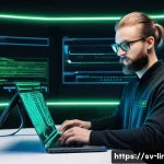 Home 22 리눅스 실무에서 경험한 보안 문제 해결 사례 - A detailed digital illustration of a secure Linux server room focused on SSH key-based authenticatio...