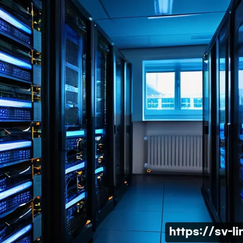 리눅스 실무에서 자주 사용하는 보안 설정 방법 - A high-tech Linux server room environment in Stockholm, Sweden, showcasing multiple servers with vis...