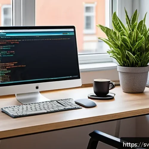 Home 17 리눅스 자격증 취득 후 대기업 서버 관리 팀 합류기 - A modern Scandinavian home office setup designed for Linux study and certification preparation, feat...