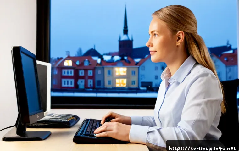 리눅스 자격증 취득 후 데이터센터 경력 전환 - Photorealistic Scandinavian career transition scene, a Swedish IT professional in neat casual office...